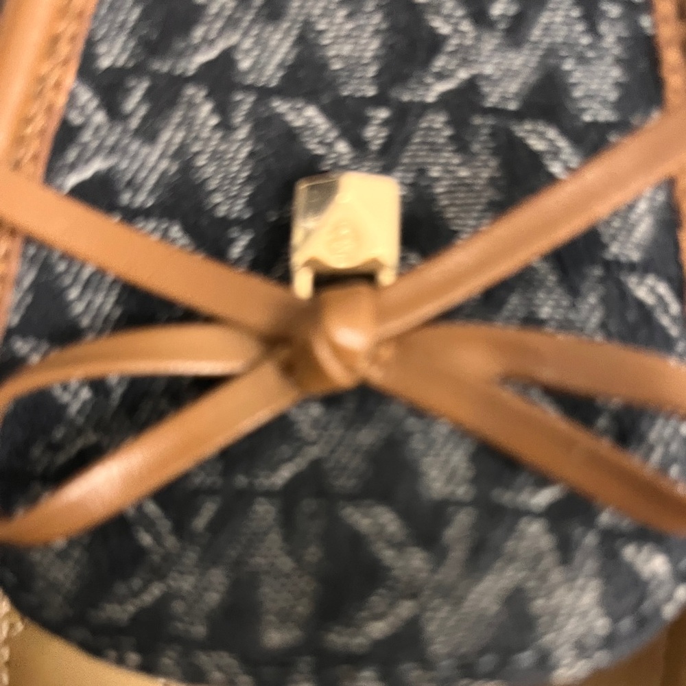 Black Friday NEW Michael Kors  BLACK & GREY, tan leather Juliette Flats. Size 8. - Picture 7 of 13